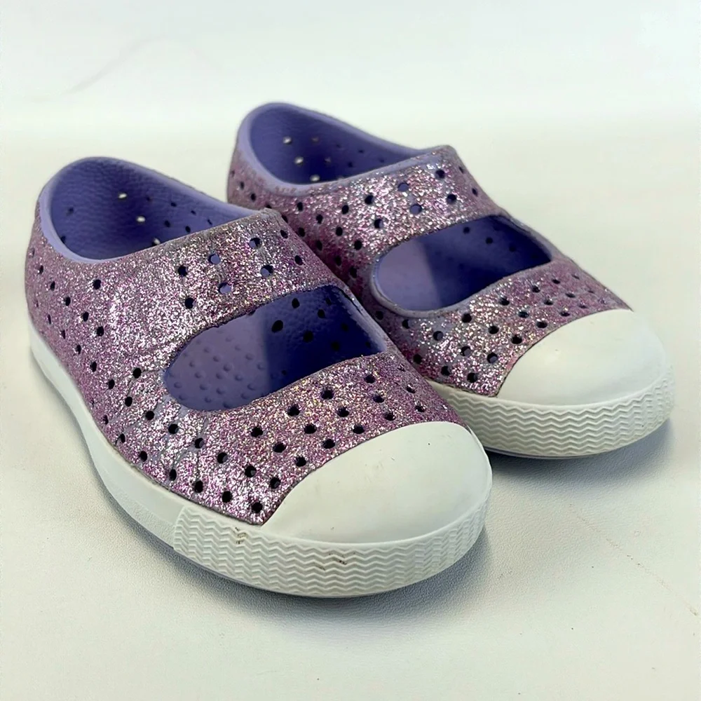 NATIVE Juniper Bling Purple Slip on Shoes Size C6